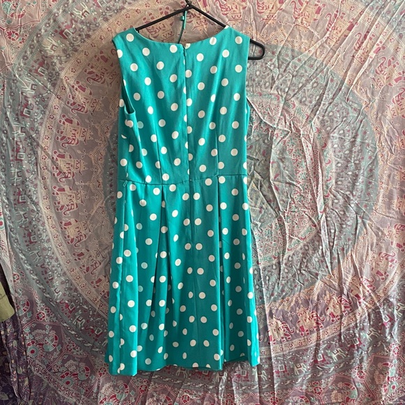 R&K Turquoise Polka Dot Midi Dress - Picture 2 of 7